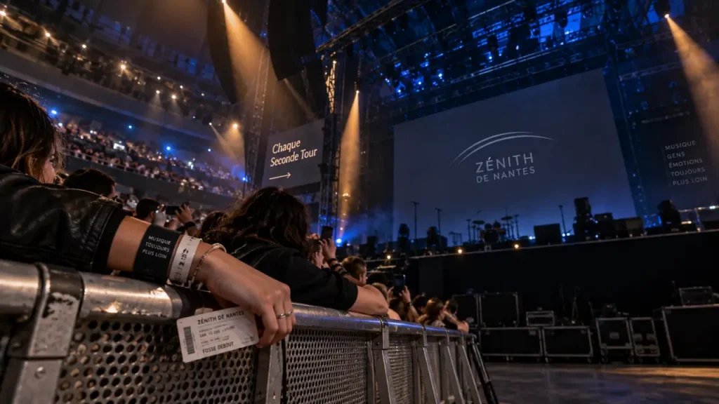 Concert Pierre Garnier Nantes au Zénith, vue fosse et écran