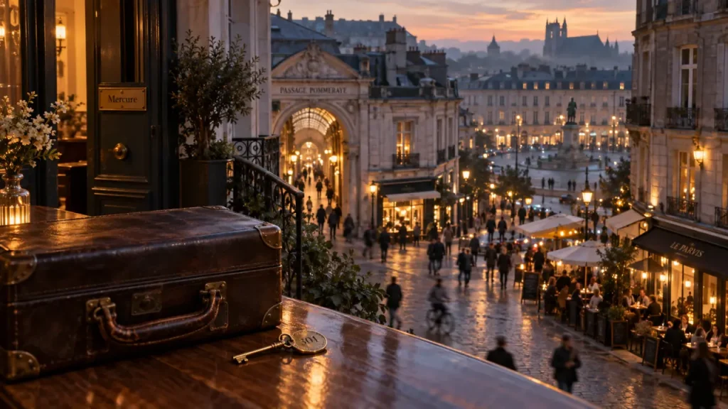 Hôtel mercure nantes centre passage pommeraye, vue golden hour depuis un balcon