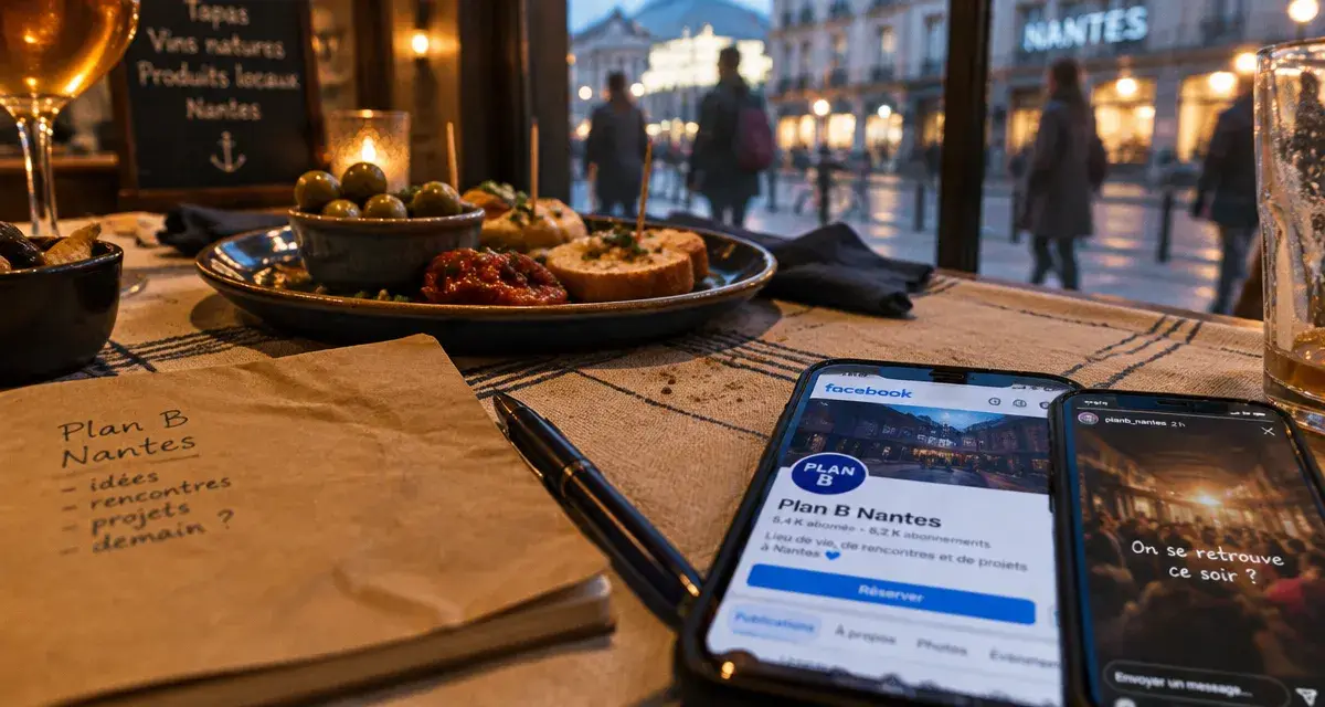 Plan b restaurant Nantes : carnet et smartphone avant réservation