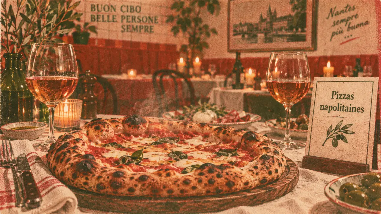 Restaurant maria nantes : pizza napolitaine dans une trattoria, vue table